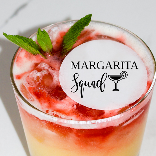 50 Edible Margarita Squad Cocktail Toppers, Tequila Party Beverage Toppers