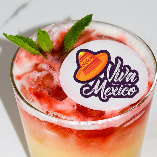 50 Viva Mexico Edible Cocktail Toppers - Cinco De Mayo Cocktail Garnish