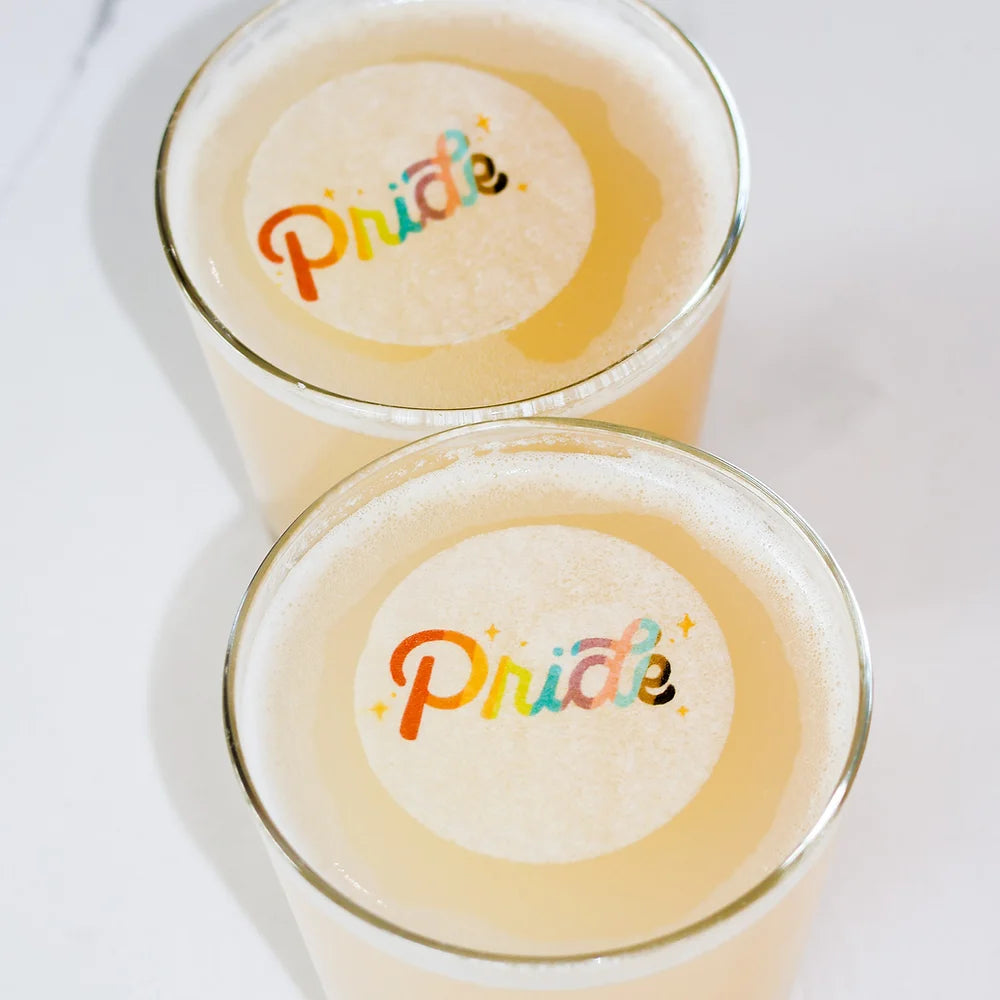 50 Edible Pride Sparkle Cocktail Toppers - LGBTQ Coctail and Beverage Garnishes