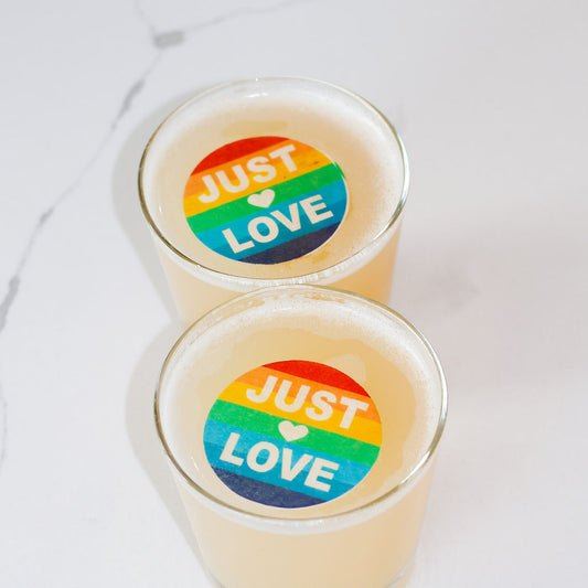 50 Edible Pride Rainbow Cocktail Toppers - Edible Beverage Garnishes 