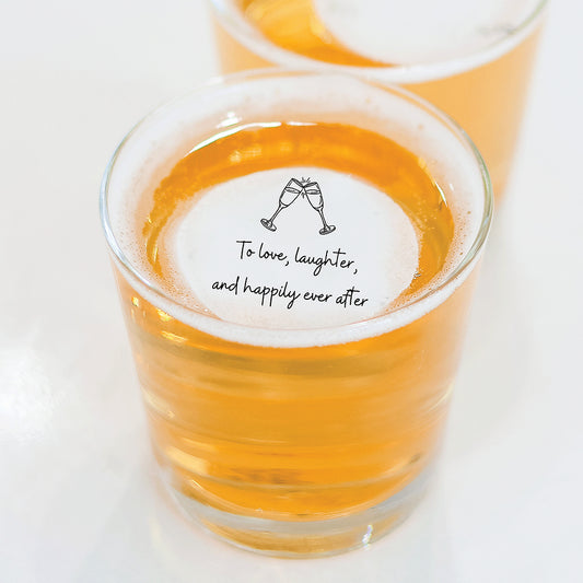 50 Edible Happily Ever After Cocktail Toppers, 50 Edible Holiday Beverage Drink Garnish