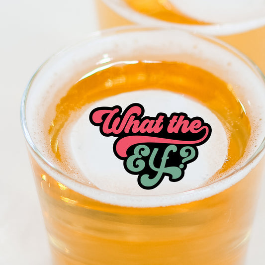 50 Edible What the Elf Cocktail Toppers, 50 Edible Christmas Party Beverage Drink Garnish