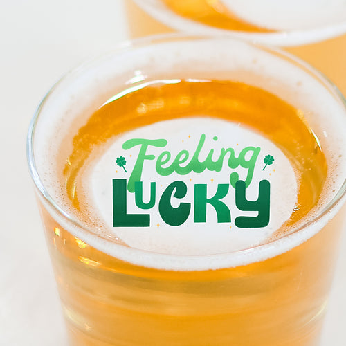 50 Edible Feeling Lucky Cocktail Toppers, 50 Edible Holiday Pub Beverage Drink Garnish