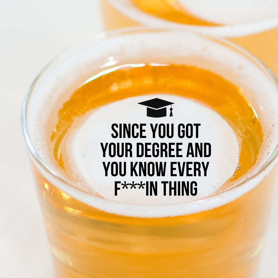 50 Edible Graduation Cocktail Toppers - Since You Got Your Degree Graduation Edible Beverage Garnish 