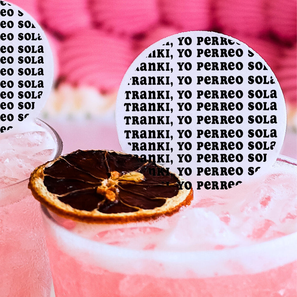 50 Edible Party Girl Perreo Bad Bunny Pack of Cocktail Toppers (4 Designs) - Valentine's Day Galentine's Cocktail Toppers