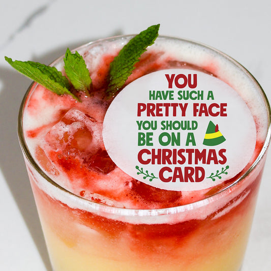 50 Edible Elf Movie Buddy Quotes Cocktail Toppers, 50 Edible Holiday Party Beverage Drink Garnish
