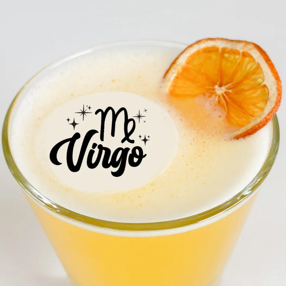 50 Edible Virgo Zodiac Sign Cocktail Toppers, 50 Edible Birthday Beverage Drink Garnish