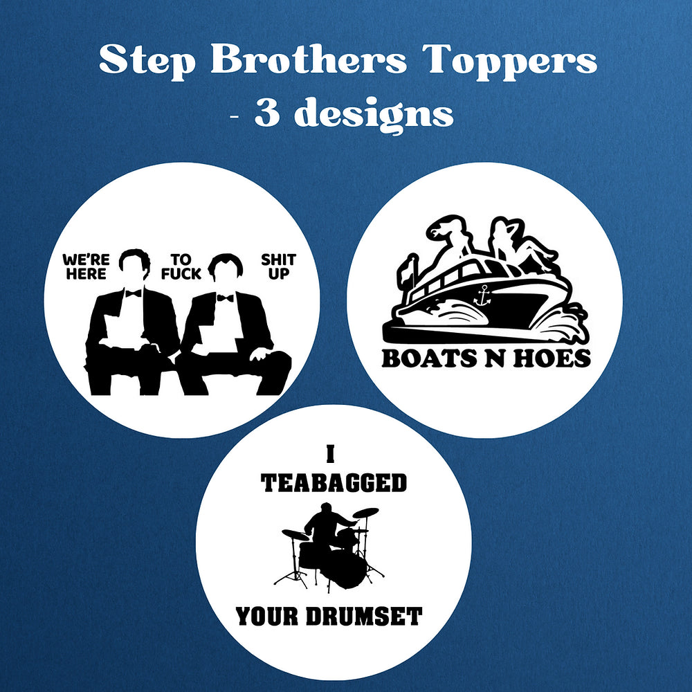 50 Step Brothers Edible Cocktail Toppers - Birthday themed dinner funny cocktail decorations