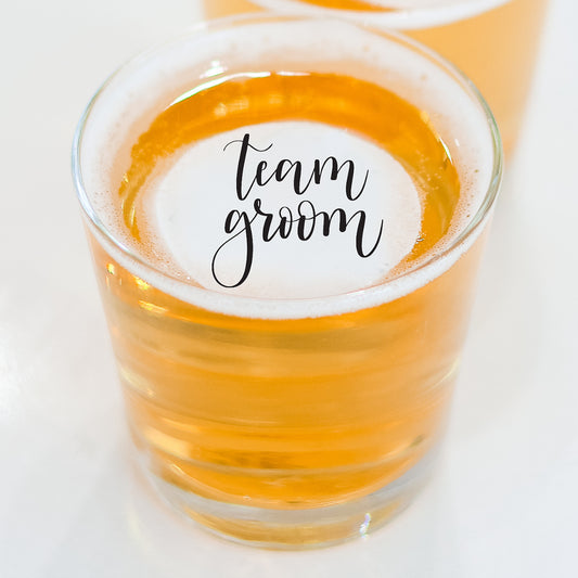 50 Team Groom Edible Cocktail Toppers - Bachelor Wedding Party Beverage Toppers