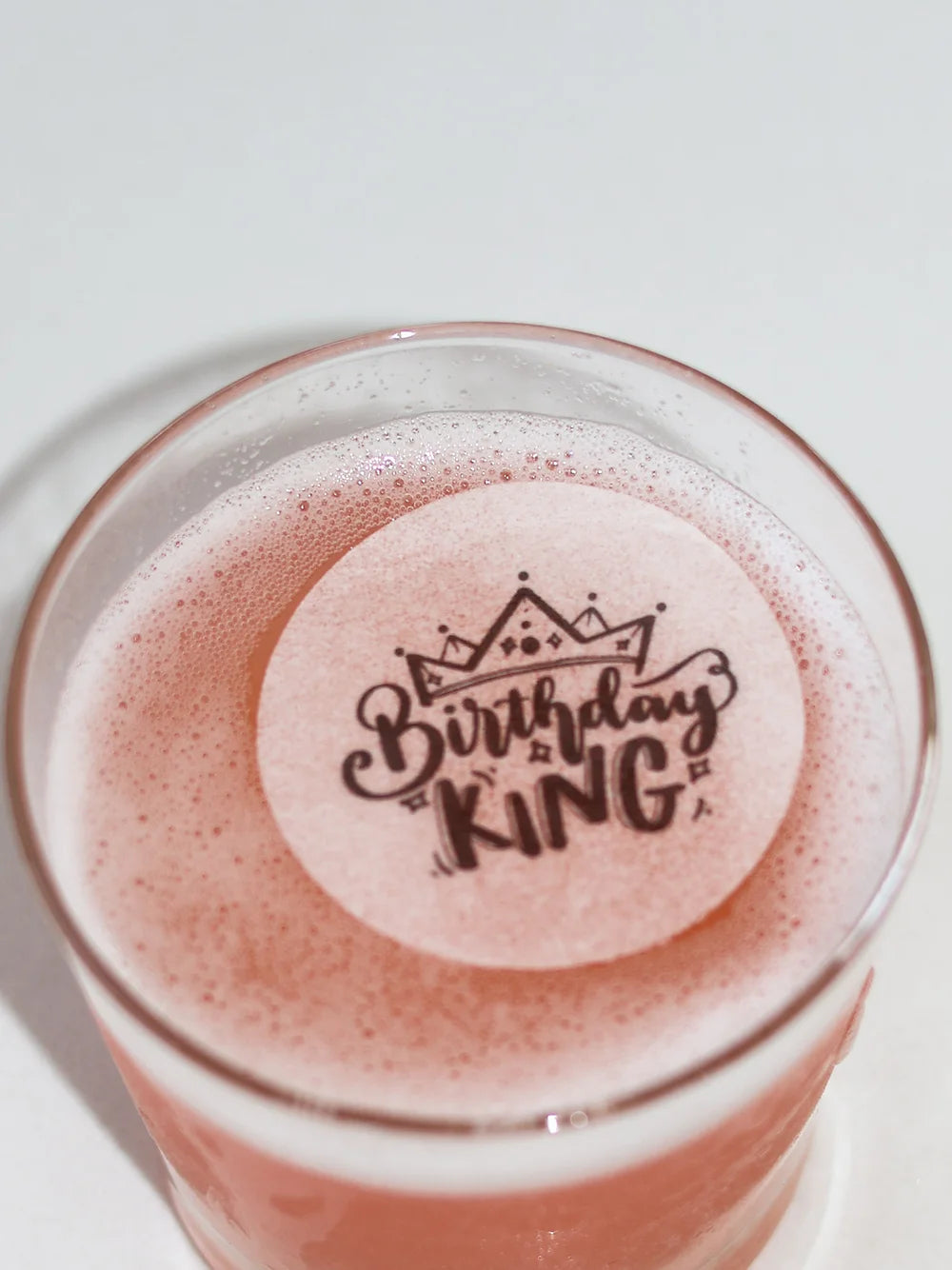 50 Edible Birthday King Toppers, 50 Edible Happy Birthday Beverage Drink Garnish