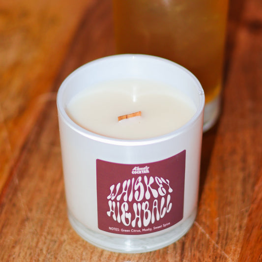 Whiskey Highball - Soy Wax, Wood Wick Candle 10z