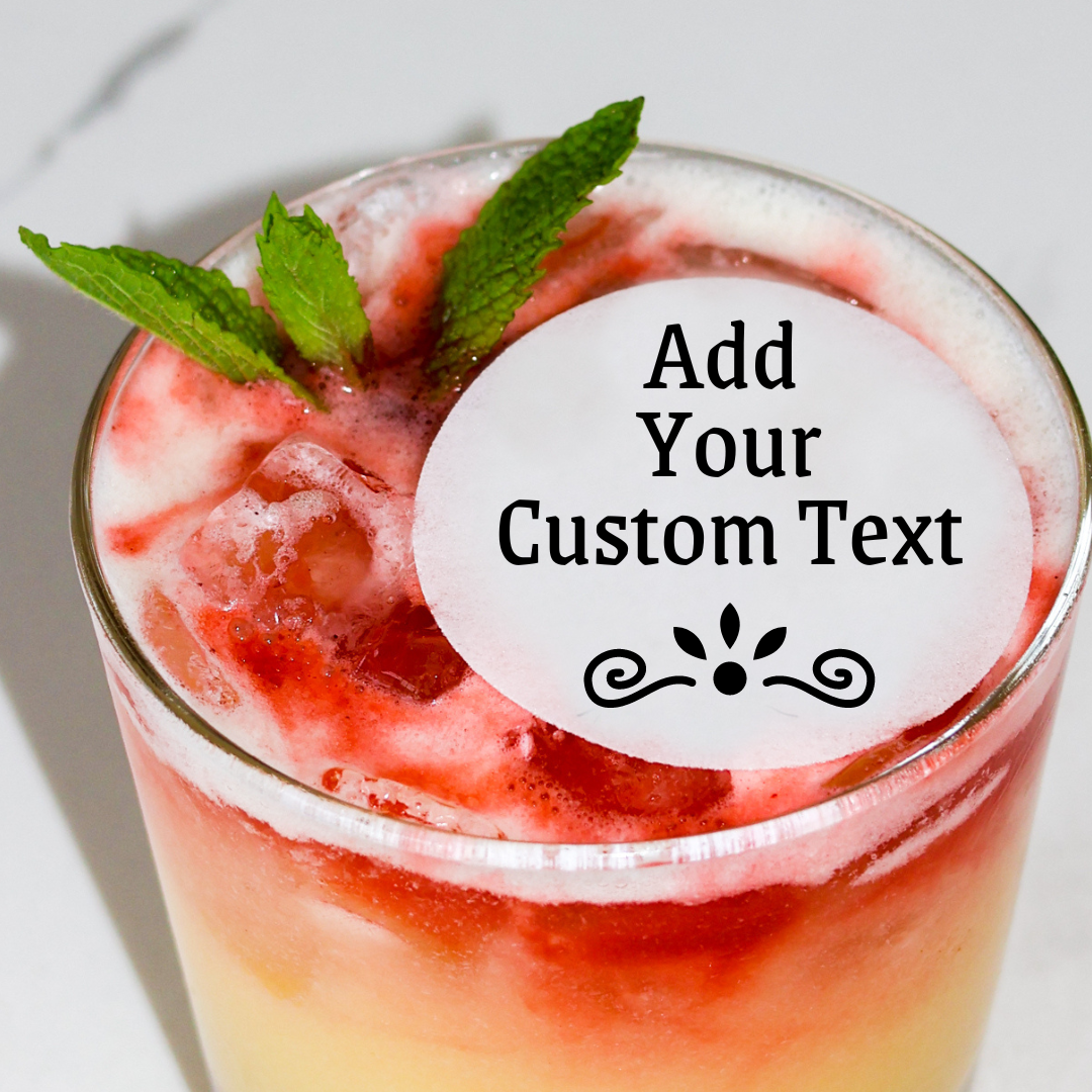 50 Edible Spanish Themed Personalized Cocktail Toppers, 50 Edible Wedding Beverage Drink Garnish