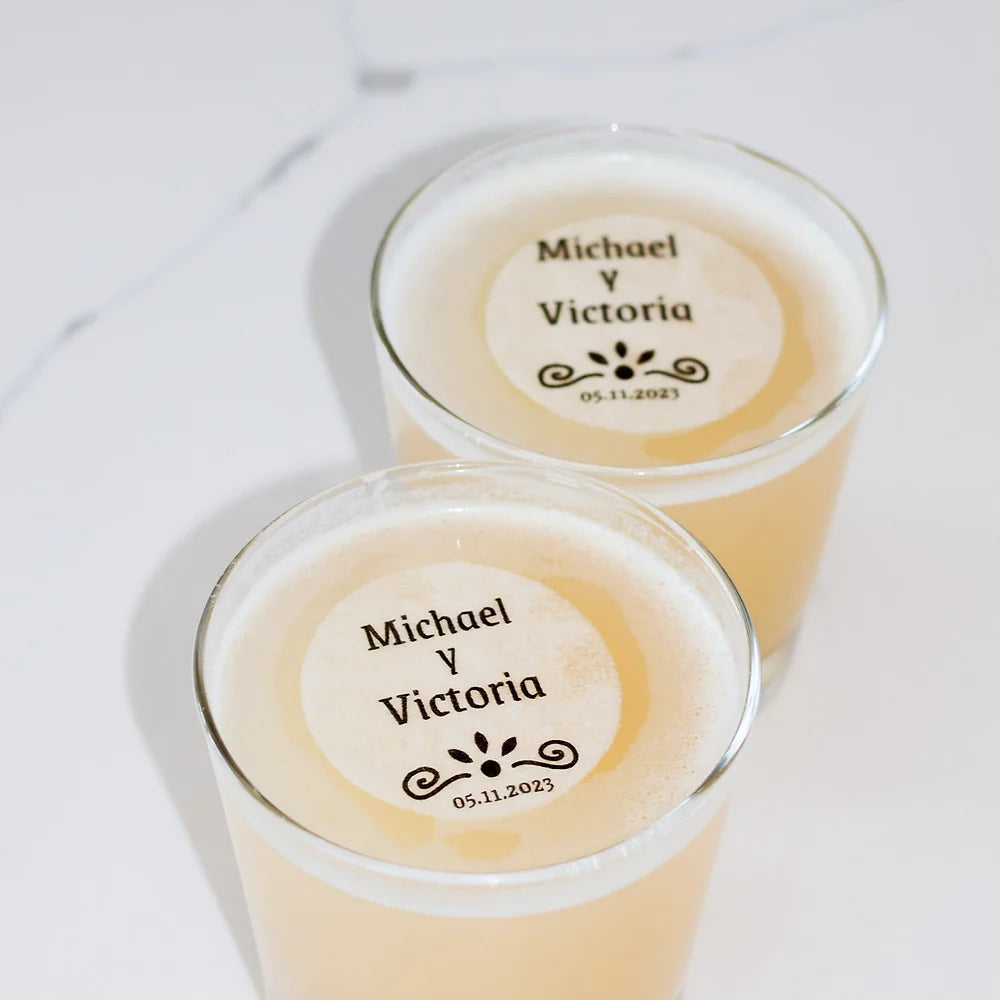 50 Edible Spanish Themed Personalized Cocktail Toppers, 50 Edible Wedding Beverage Drink Garnish