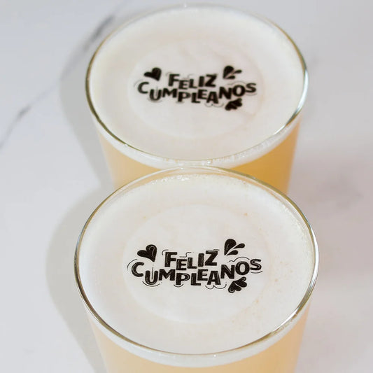 50 Edible Feliz Cumpleaños Spanish Cocktail Toppers, 50 Edible Party Beverage Drink Garnish