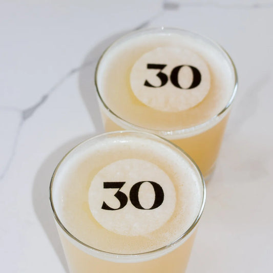 Edible Number Personalized Cocktail Toppers 50 pack of Birthday Party Beverage Toppers 