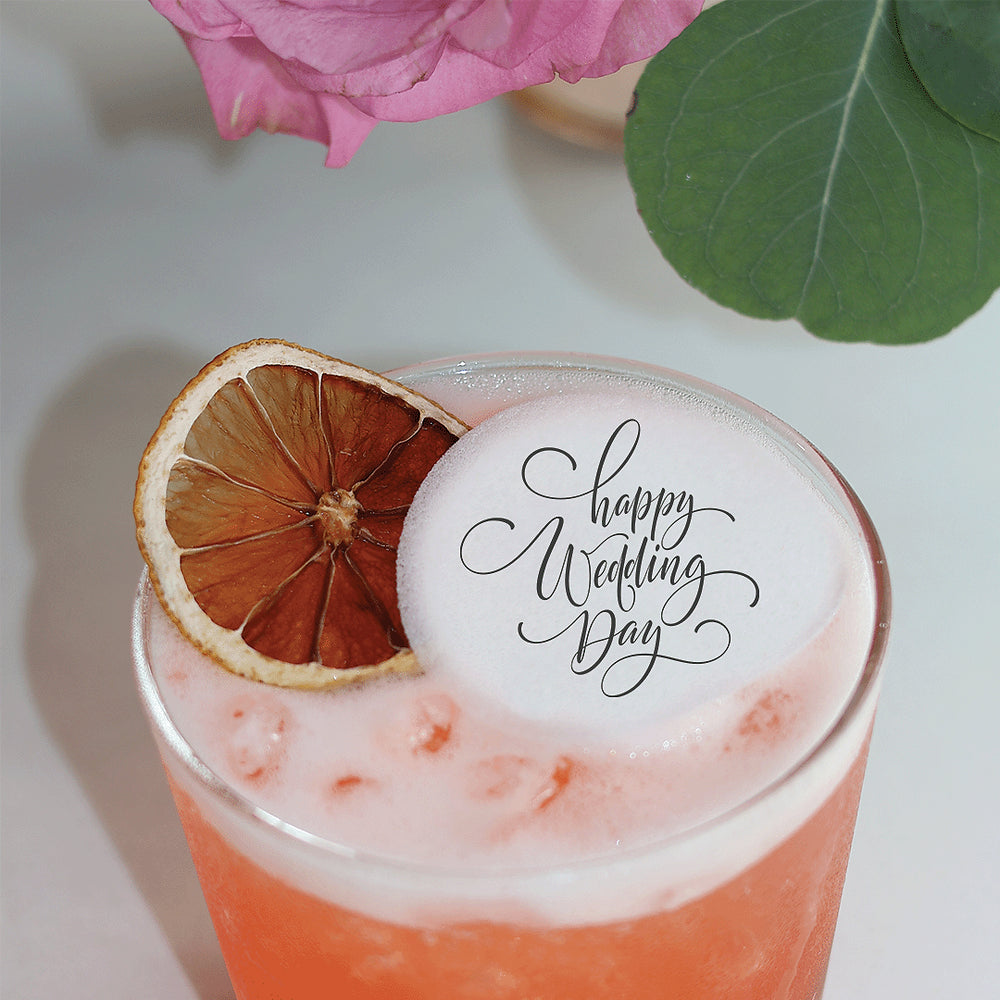 50 Edible Happy Valentine's Day Cocktail Toppers, 50 Edible Holiday Beverage Drink Garnish