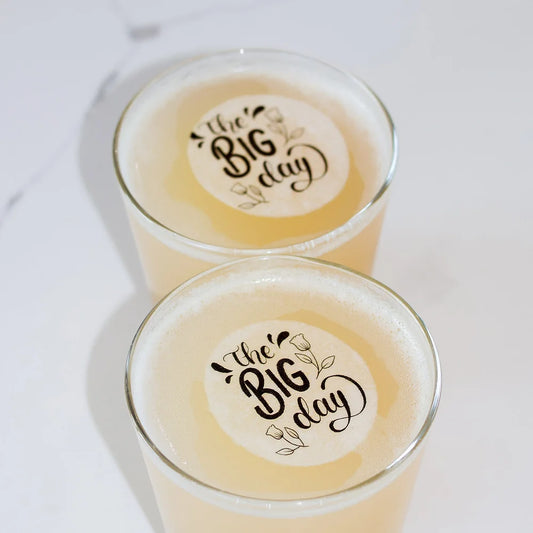 50 The Big Day Edible Cocktail Toppers - Champagne Toast Wedding Toppers - 50 Edible Cocktail Garnish
