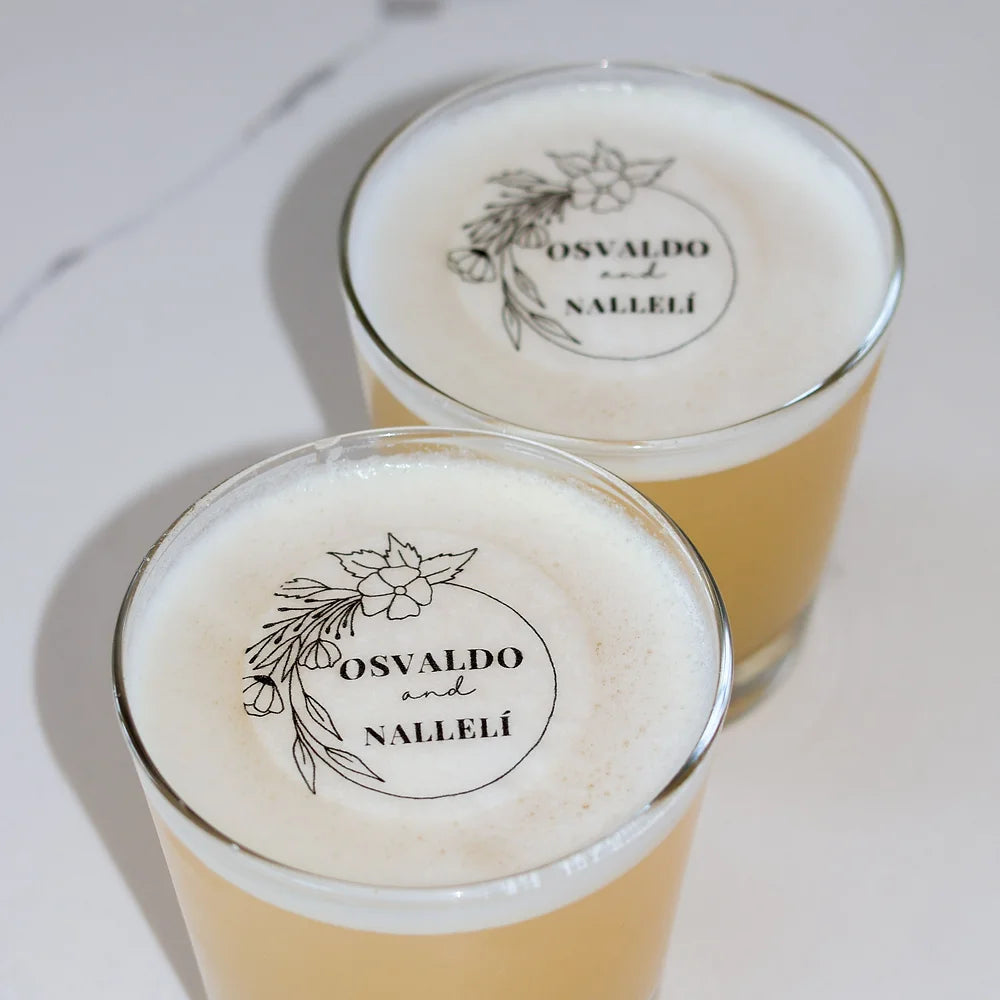 Bulk Edible Floral Wreath Custom Cocktail Toppers, Wholesale Edible Personalized Beverage Drink Garnish