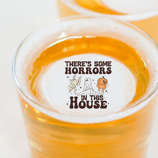 50 Edible Funny Horror Toppers, 50 Edible Halloween Beverage Drink Garnish
