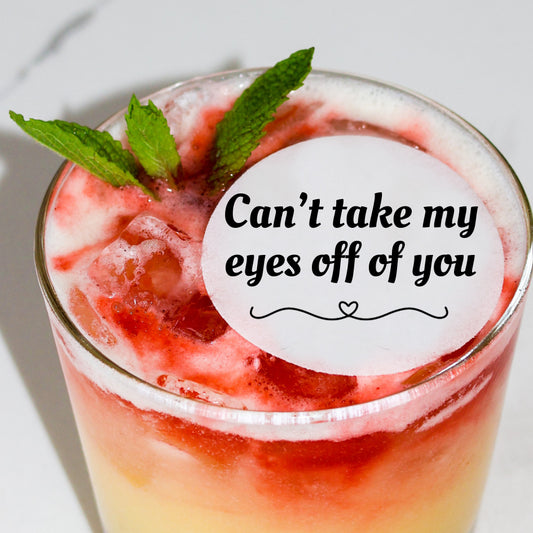 50 Edible Can't Take My Eyes Off of You Cocktail Toppers, 50 Edible Valentine's Beverage Drink Garnish