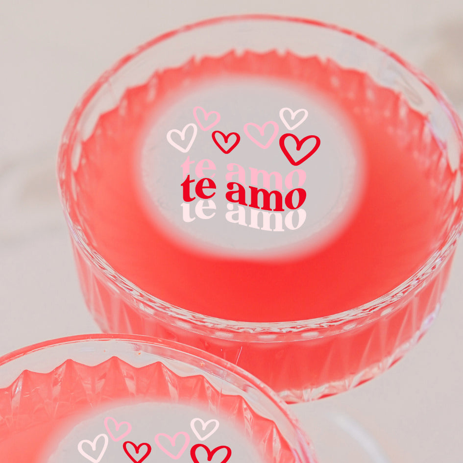 50 Edible Te Amo Cocktail Toppers, 50 Edible Valentine's Spanish Party Beverage Drink Garnish