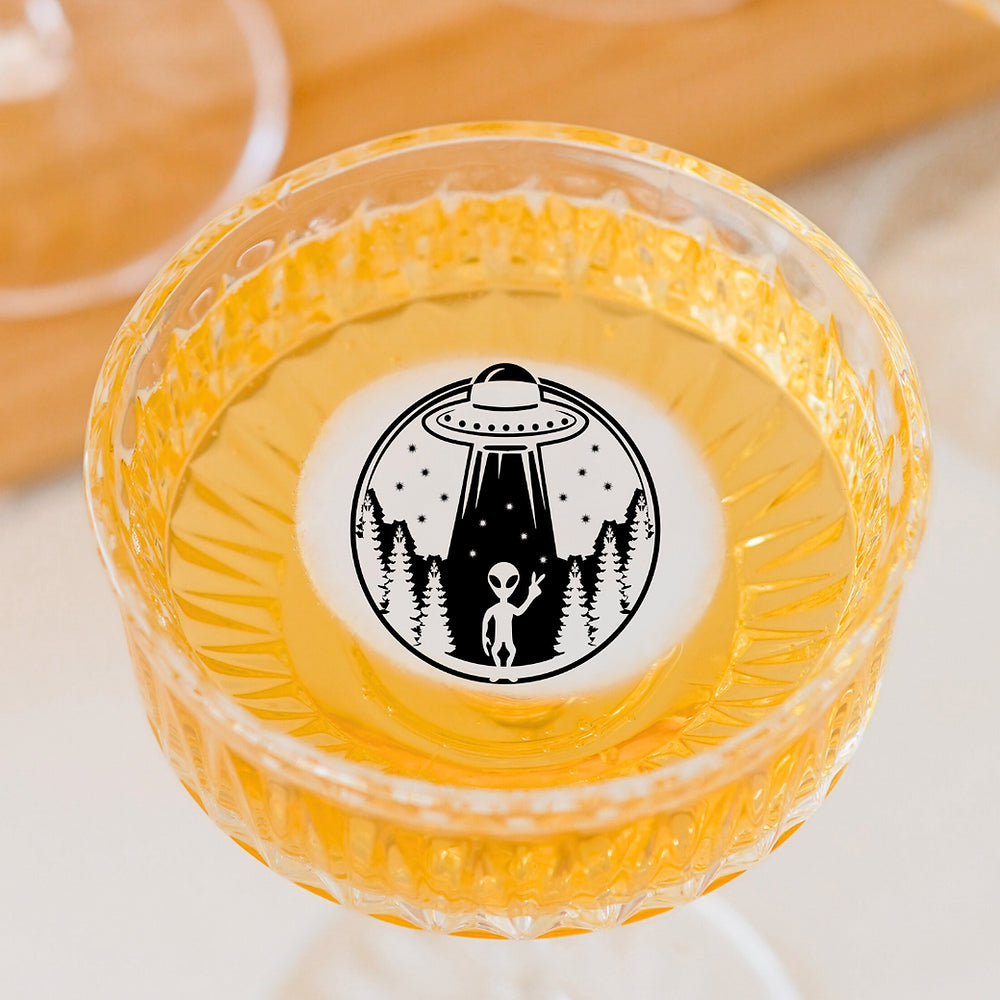 50 Edible Alien UFO Party Cocktail Toppers, 50 Edible Halloween Beverage Drink Garnish