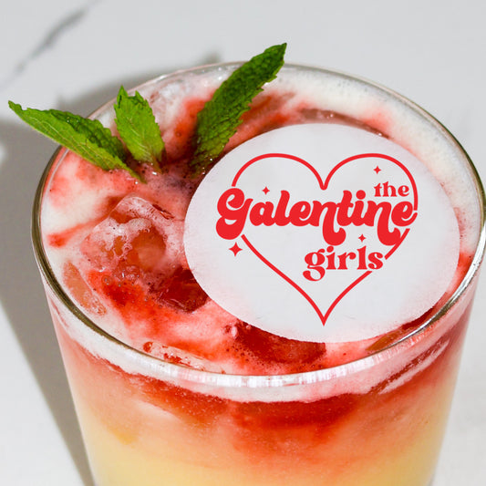 50 The Galentine Girls for Valentines Day - 2 inch Edible Cocktail Topper Garnish
