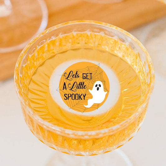50 Edible Let's Get Spooky Toppers, 50 Edible Halloween Beverage Drink Garnish