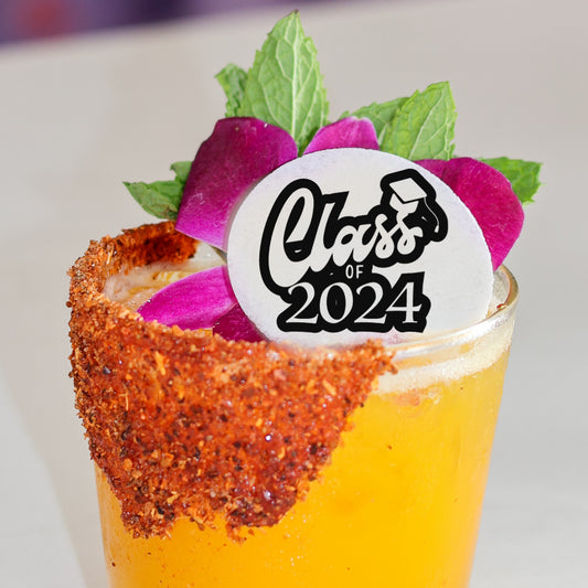 50 Edible Class of 2024 Cocktail Toppers, 50 Edible Graduation Beverage Drink Garnish