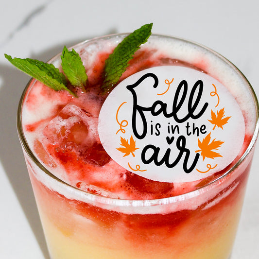 50 Edible Fall is in Air Cocktail Toppers, 50 Edible Seasonal Party Beverage Drink Garnish