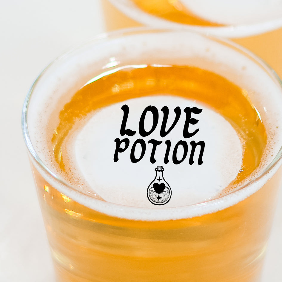 50 Edible Love Potions Cocktail Toppers, 50 Edible Valentine's Girl Party Beverage Drink Garnish