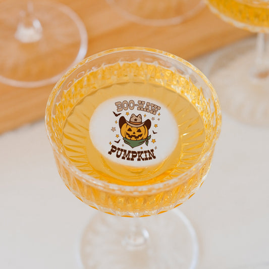 50 Edible Boo-Haw Cocktail Toppers, 50 Edible Halloween Beverage Drink Garnish