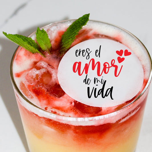 50 Edible Amor de mi Vida Cocktail Toppers, 50 Edible Valentine's Beverage Drink Garnish