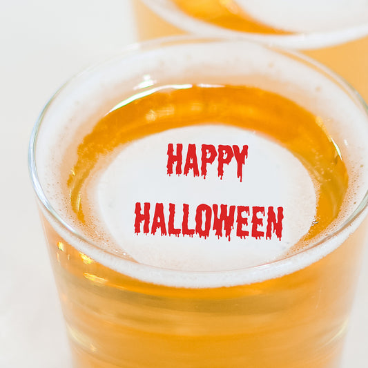 50 Edible Drip Happy Halloween Toppers, 50 Edible Halloween Beverage Drink Garnish