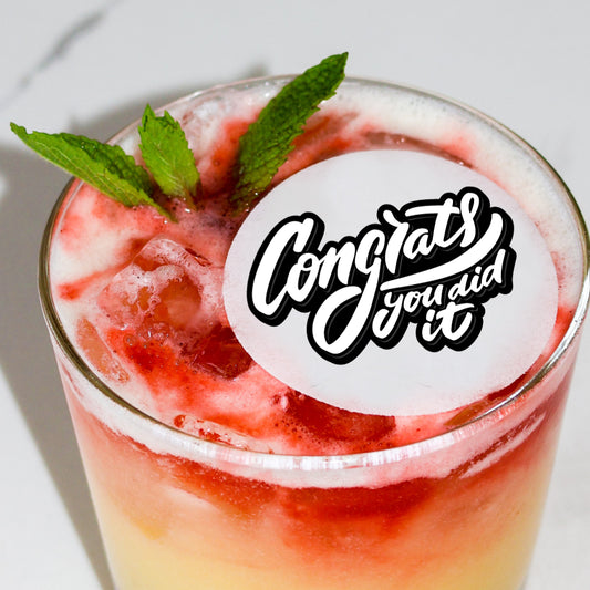50 Edible Congrats You Did It Toppers, 50 Edible Graduation Beverage Drink Garnish
