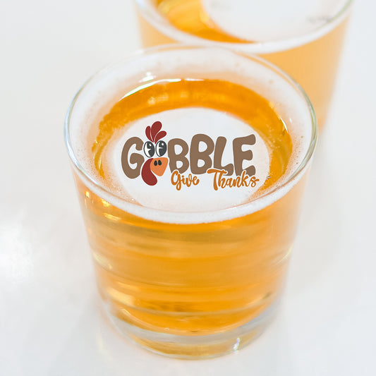 50 Edible Have Yourself Gobble Gobble CocktailToppers, 50 Edible Thanksgiving Party Beverage Drink Garnish