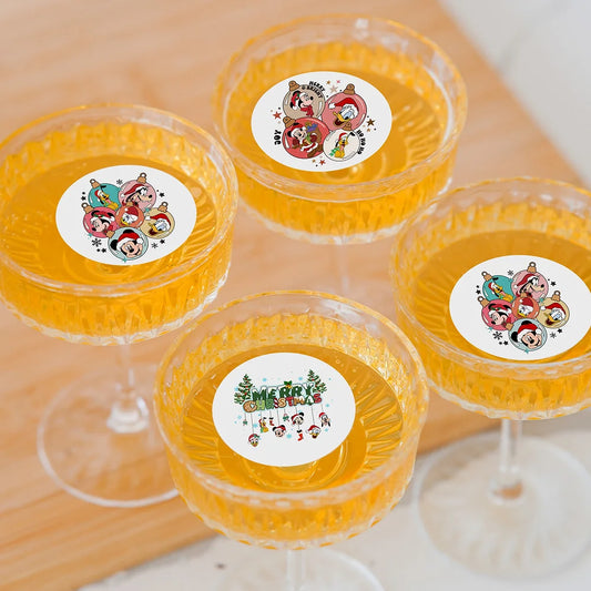 50 Edible Christmas 90s Mouse 4 Pack Holiday Cocktail Toppers, 50 Edible Beverage Drink Garnish