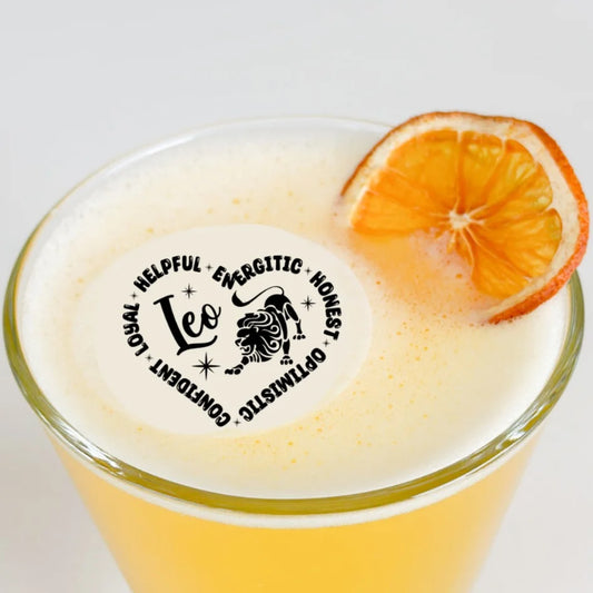 50 Edible Leo Zodiac Sign Cocktail Toppers, 50 Edible Birthday Beverage Drink Garnish