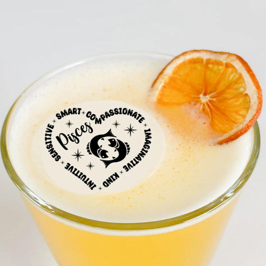 50 Edible Pisces Zodiac Sign Cocktail Toppers, 50 Edible Birthday Beverage Drink Garnish