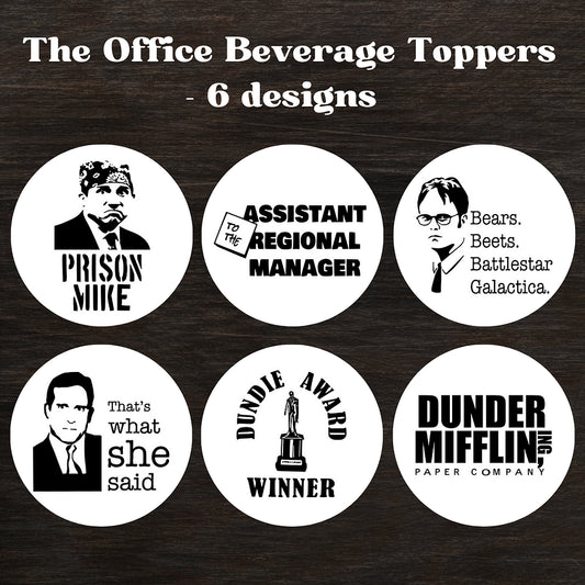 50 The Office Pop Culture Funny - 50 Edible Cocktail Topper Garnishes - 2 inch