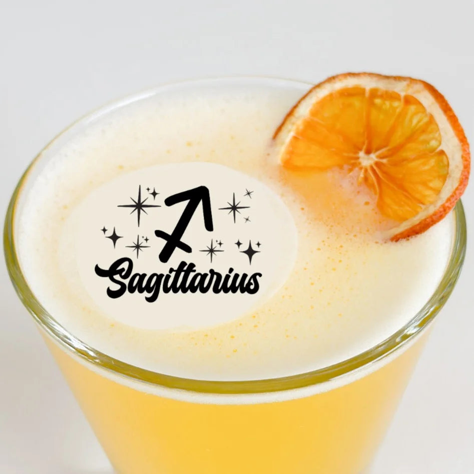 50 Edible Sagittarius Zodiac Sign Cocktail Toppers, 50 Edible Birthday Beverage Drink Garnish