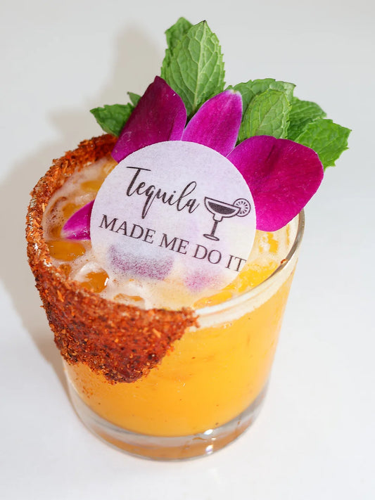 50 Tequila Made Me Do It Edible Cocktail Toppers - Dinner Party Cocktail Beverage Garnishes