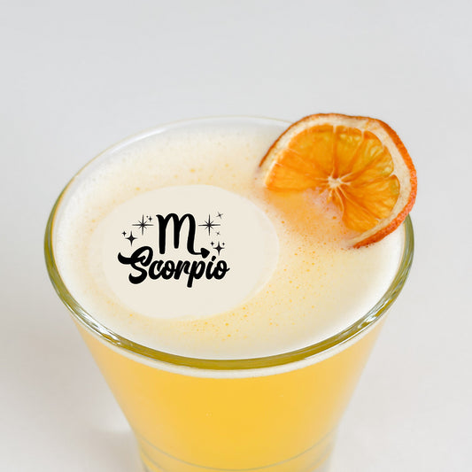 50 Edible Scorpio Zodiac Sign Cocktail Toppers, 50 Edible Birthday Beverage Drink Garnish