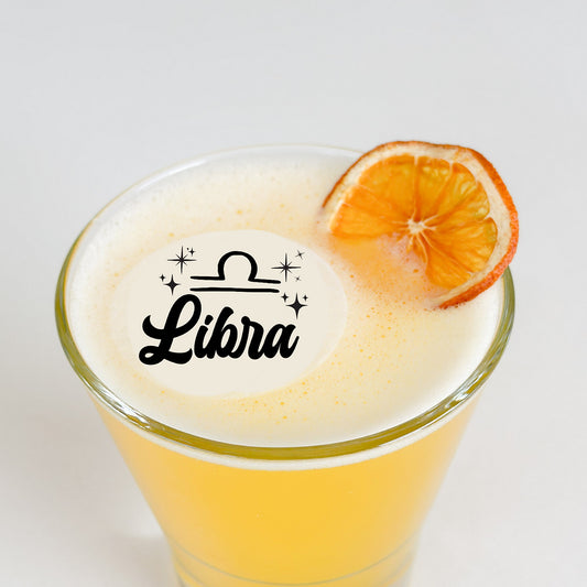 50 Edible Libra Zodiac Sign Cocktail Toppers, 50 Edible Birthday Beverage Drink Garnish