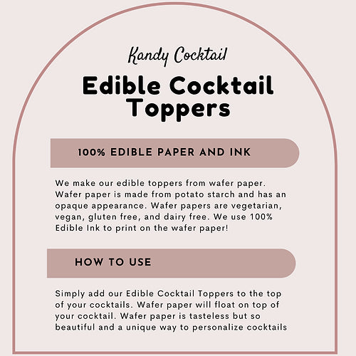 50 Edible Barbie Party Toppers, 50 Edible Party Beverage Drink Garnish