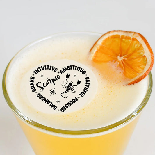 50 Edible Scorpio Zodiac Sign Cocktail Toppers, 50 Edible Birthday Beverage Drink Garnish