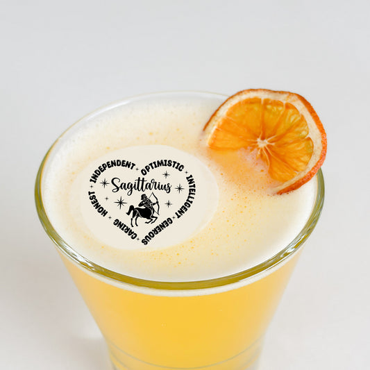 50 Edible Sagittarius Zodiac Sign Cocktail Toppers, 50 Edible Birthday Beverage Drink Garnish