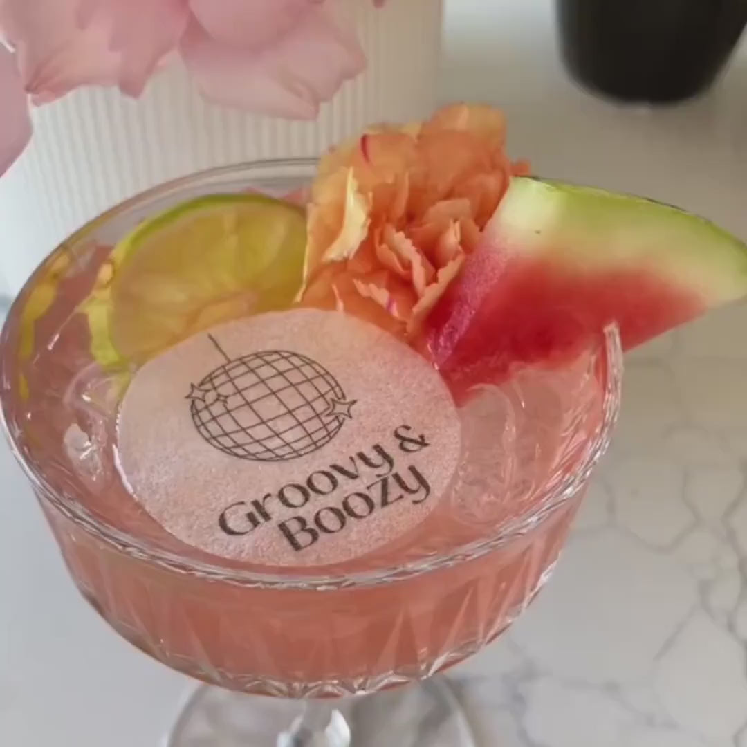 50 Edible Spanish Themed Personalized Cocktail Toppers, 50 Edible Wedding Beverage Drink Garnish